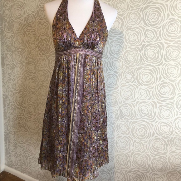 LAUNDRY by SHELLI SEGAL Chiffon Halter Dress - Picture 1 of 7